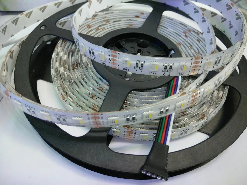 5 м 4 вида цветов в 1 светодиодный чип DC12V 12 мм PCB SMD 5050 RGBW Светодиодная лента RGB +
