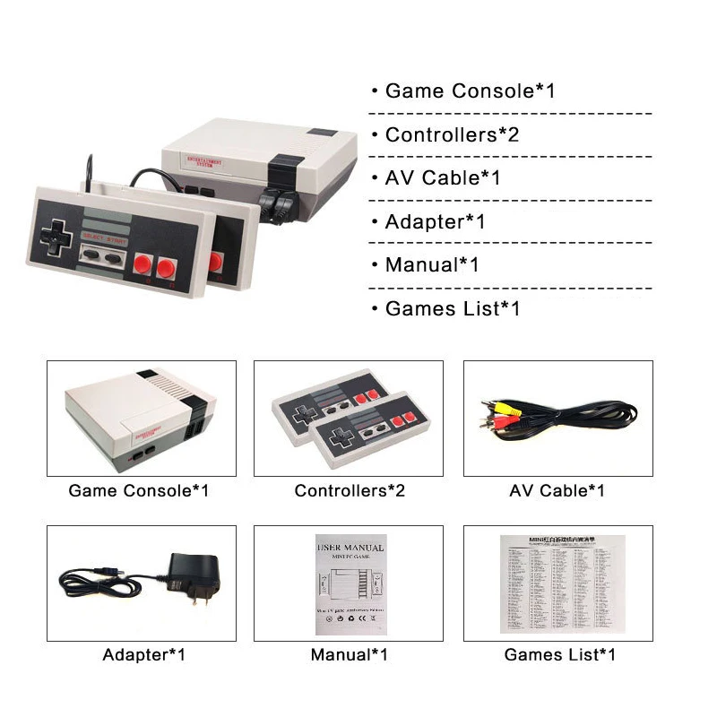 Новинка 2018 классическая мини консоль для видеоигр в ретро стиле 620 встроенных игр