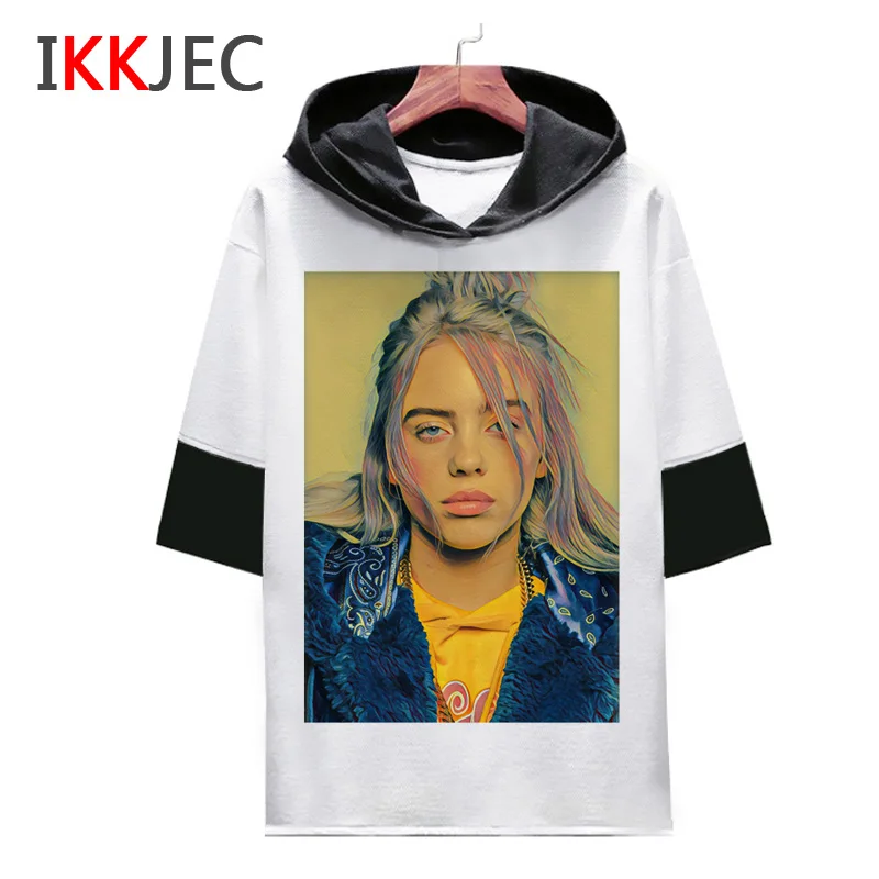1805 Billie eilish Футболка с принтом, забавные мужские/женские футболки, повседневные футболки, футболка с круглым вырезом, модная летняя уличная одежда в стиле хип-хоп - Цвет: 1805