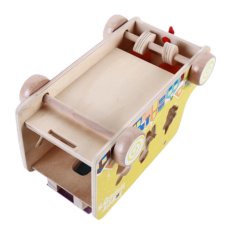 Детский обучающий музыкальный игрушечный деревянный ксилофон с мультяшным