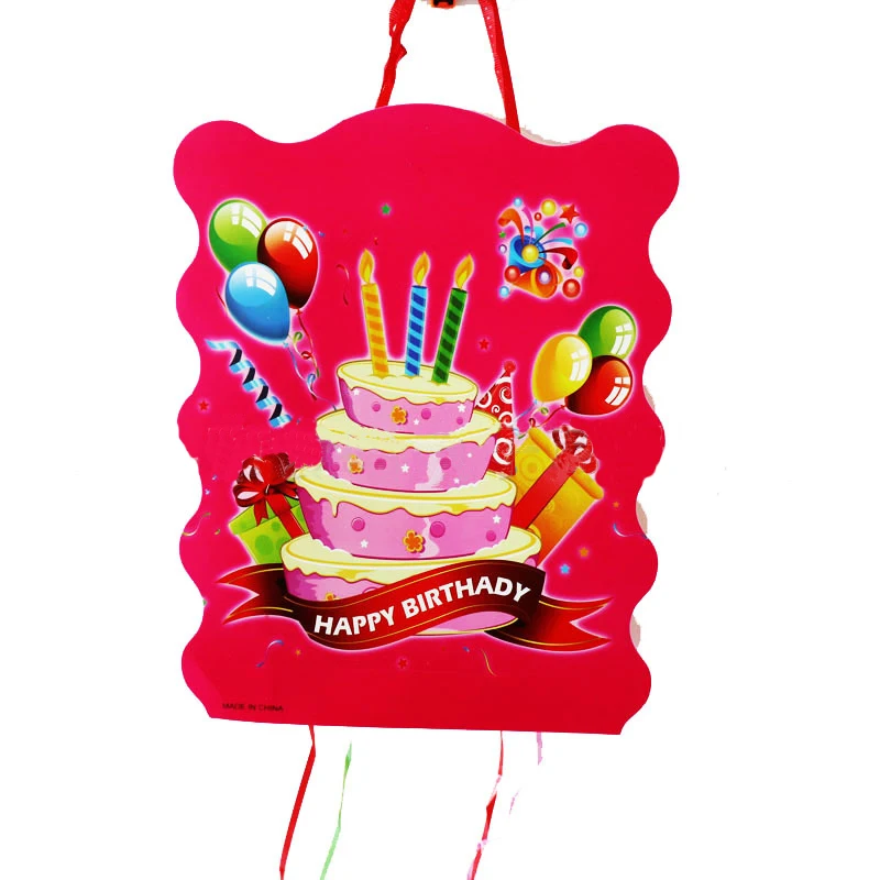 cake 1 шт мультфильм бумага пиньята на дни рождения тема фестиваль товары для детской вечеринки творческий торт/панда/единорог/жираф детская игрушка - Цвет: cake