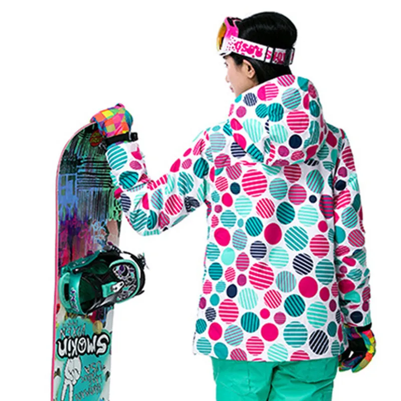 Gsou Snow Новый Куртка для Сноуборда Женщин заполнена Шелковым Хлопоком Высокого