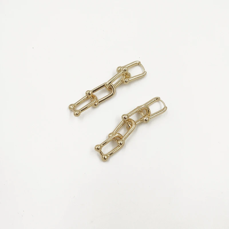 gold earring A Rongho винтажные металлические Бамбуковые серьги для женщин готические ювелирные изделия Золотая цепочка серьги кулон Femme медь бренд Brincos - Окраска металла: gold earring A
