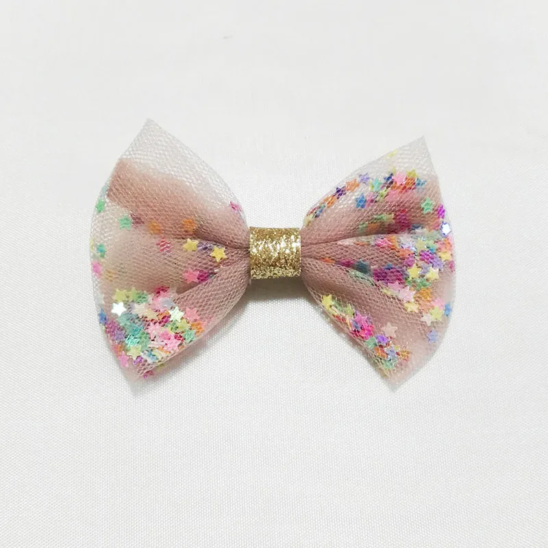 dusty pink 15 цветов Детские сетчатые банты для волос детские заколки шпильки с блестками Тюль Лук Аллигатор заколки для волос аксессуары для девочек - Цвет: dusty pink