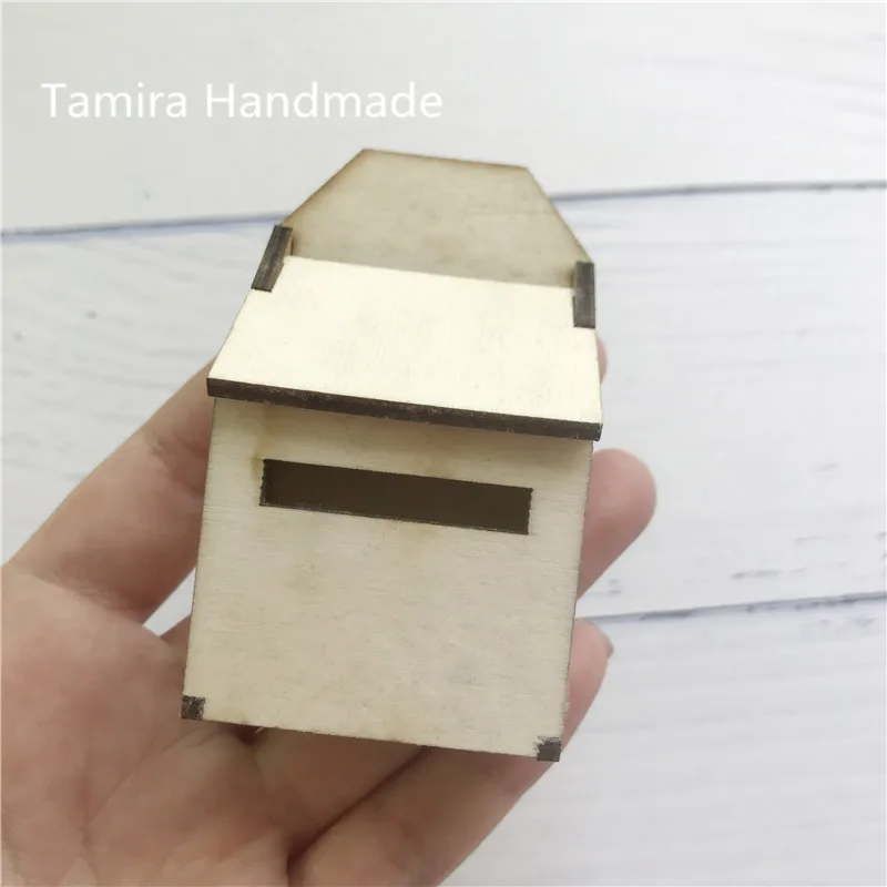 1:12 миниатюрный деревянный цвет ручной работы DIY почтовая коробка отличный подарок для детей, прикидываемый игровой магический зуб ярмарка почтовая коробка WTH светодиодный светильник