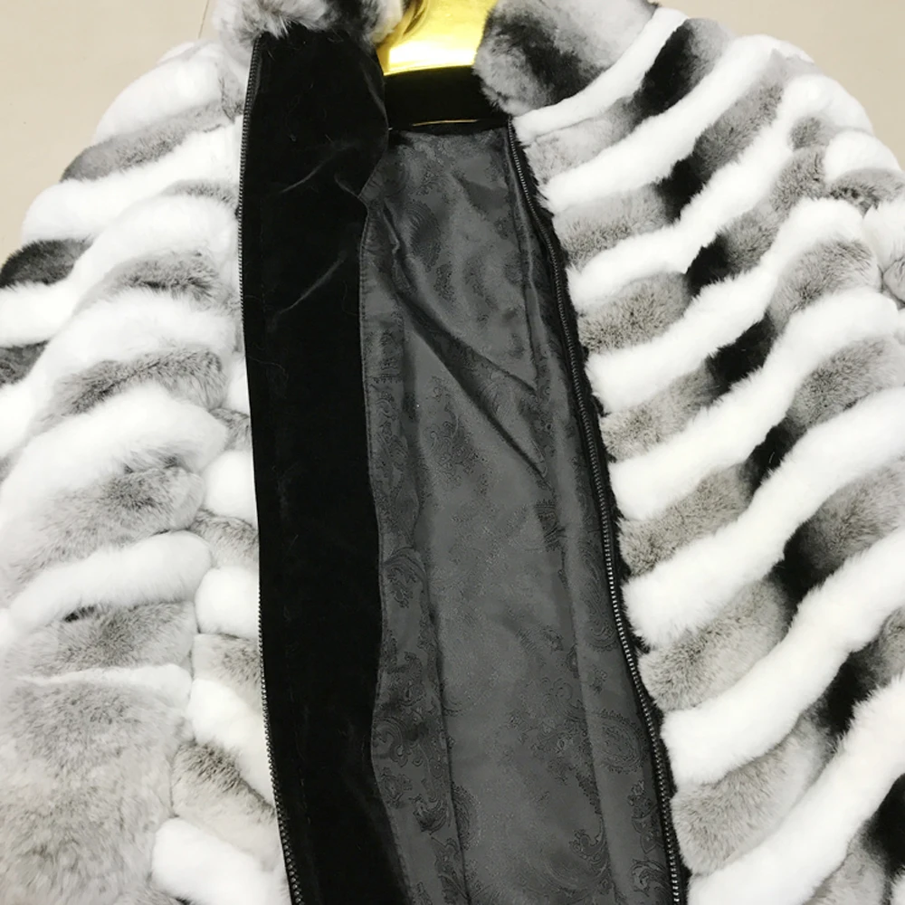 Новинка Настоящий мех кролика пальто Теплые мягкие длинные Стиль Для женщин 100%