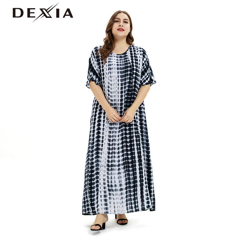 DEXIA Boho летнее платье размера плюс 3XL женское короткий рукав вечерние Пляжное