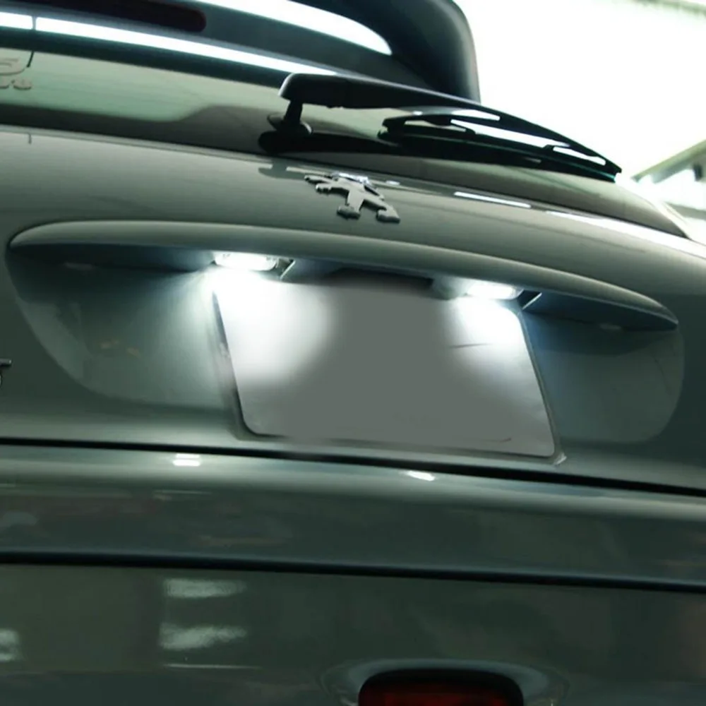 2x светодиодный SMD номерной светильник ANGRONG ксеноновый белый Canbus для Peugeot +