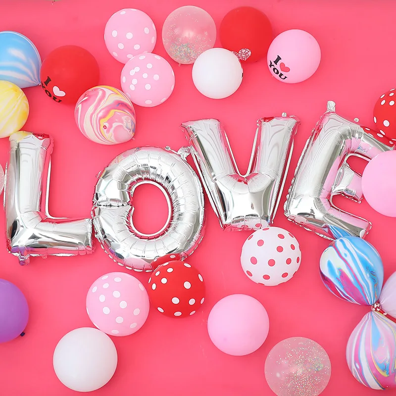 32 дюймовый фольгированный воздушный шар с надписью LOVE для юбилея свадьбы