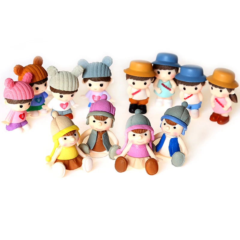 2 шт. Kawaii мини куклы ремесла люди модели Фигурки микро Фея Сад гномы фигурка
