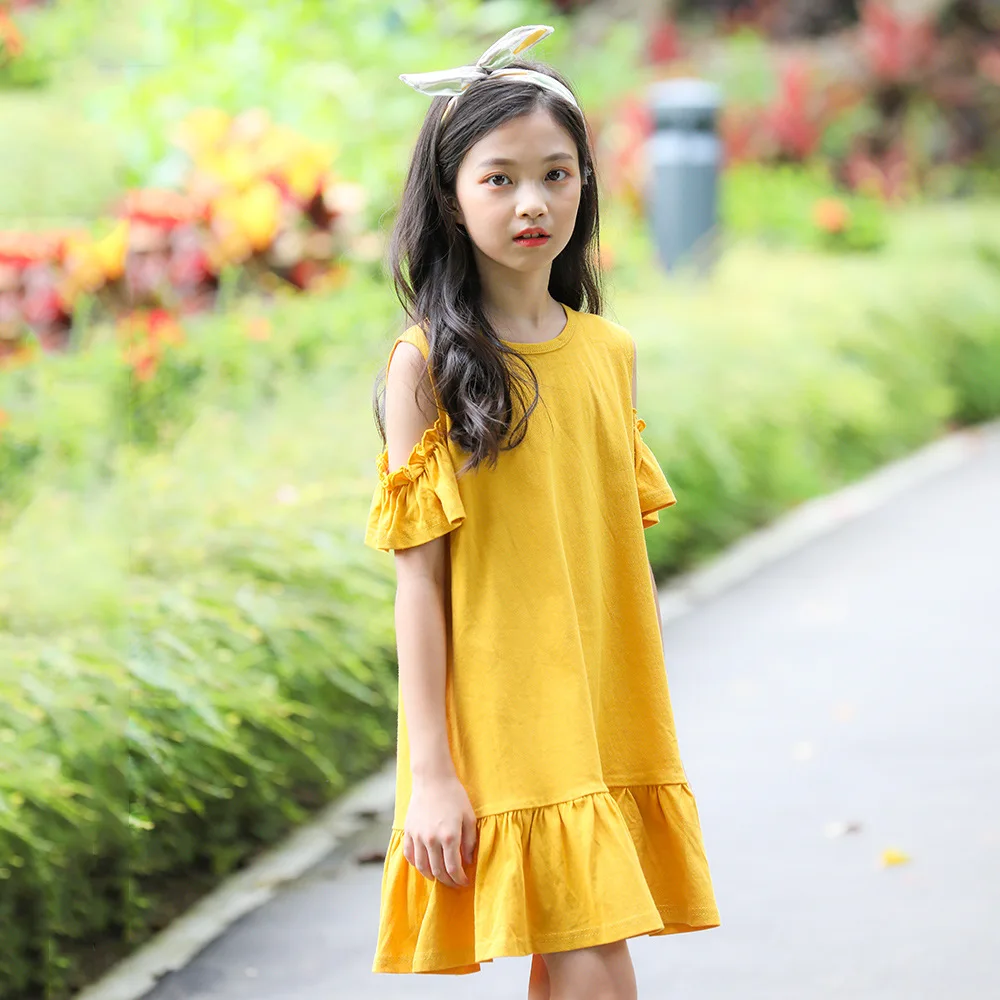 Платье для девочек Лето 2019 г. модная детская одежда детское платье из чистого