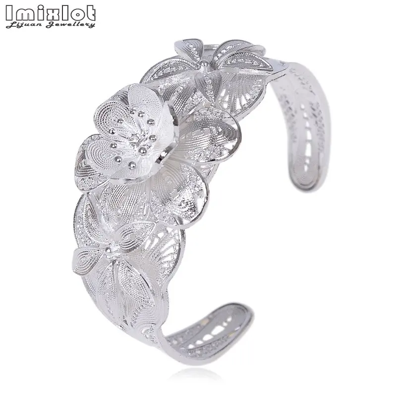 Браслет-манжета Imixlot с тремя цветами для женщин мужчин золотистый серебристый