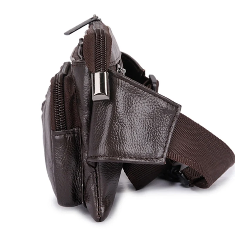 Поясная Сумка из воловьей кожи для мужчин саквояж на бедро с петлями сумочка