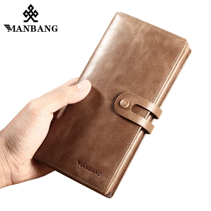 ManBang 2019 Новый Для мужчин женские кошельки из натуральной коровьей кожи модная