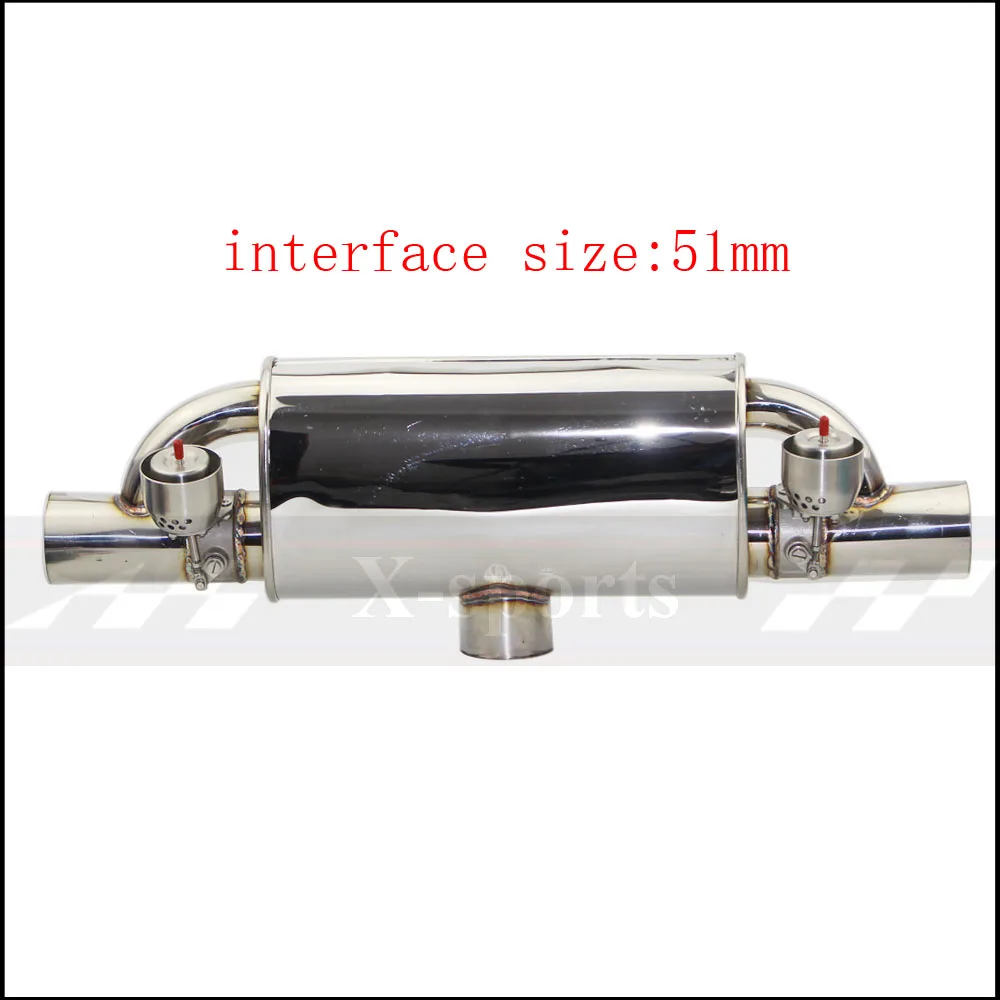 valve Mufflers 51mm Автомобильный вакуумный насос для выхлопной трубы, переменные глушители клапанов, дистанционное управление, нержавеющая сталь, универсальный ID 51 мм 63 мм 76 мм Т-образный 400 мм - Цвет: valve Mufflers 51mm