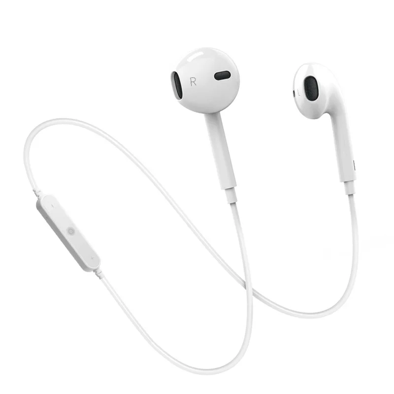 Белый S6 беспроводные наушники Bluetooth наушники для телефона шейные спортивные наушники Auriculare CSR Bluetooth - Цвет: Белый
