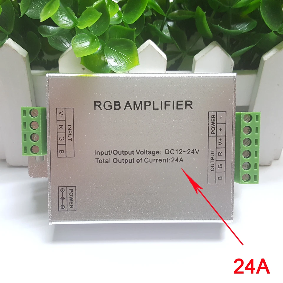 Усилитель RGBW RGB 4 канальный выходной сигнал 24A алюминиевый корпус контроллер