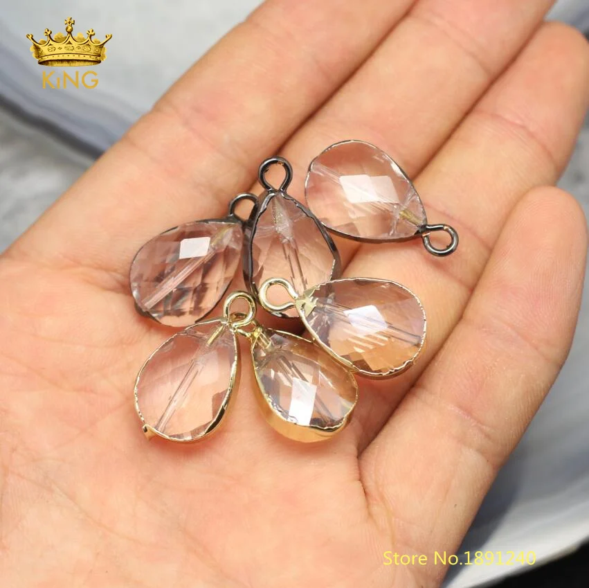 10 шт. 14x18 мм граненые стеклянные подвески-капли для ожерелья