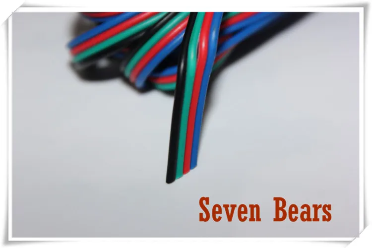 4 контактный Удлинительный кабель RGB 10 м разъем 22AWG + черный провод для