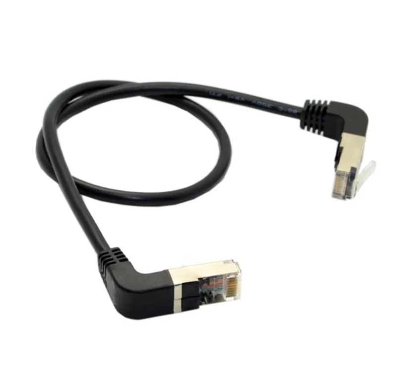 Вниз и вверх Угловой 90 градусов 8P8C FTP STP UTP Cat 5e Lan Ethernet сетевой патч корд кабель 50