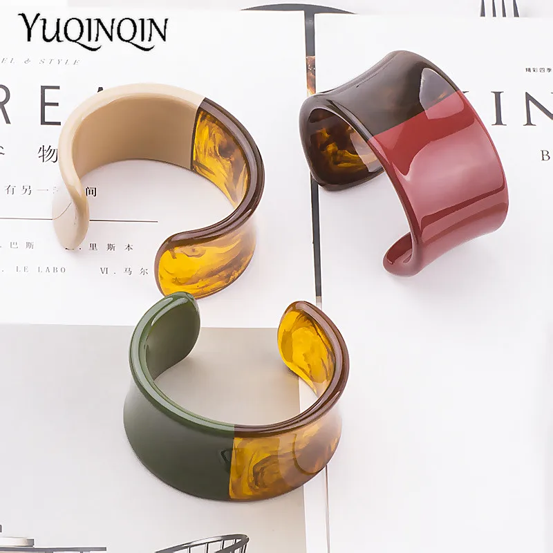 Женский классический браслет на запястье большие акриловые браслеты разных