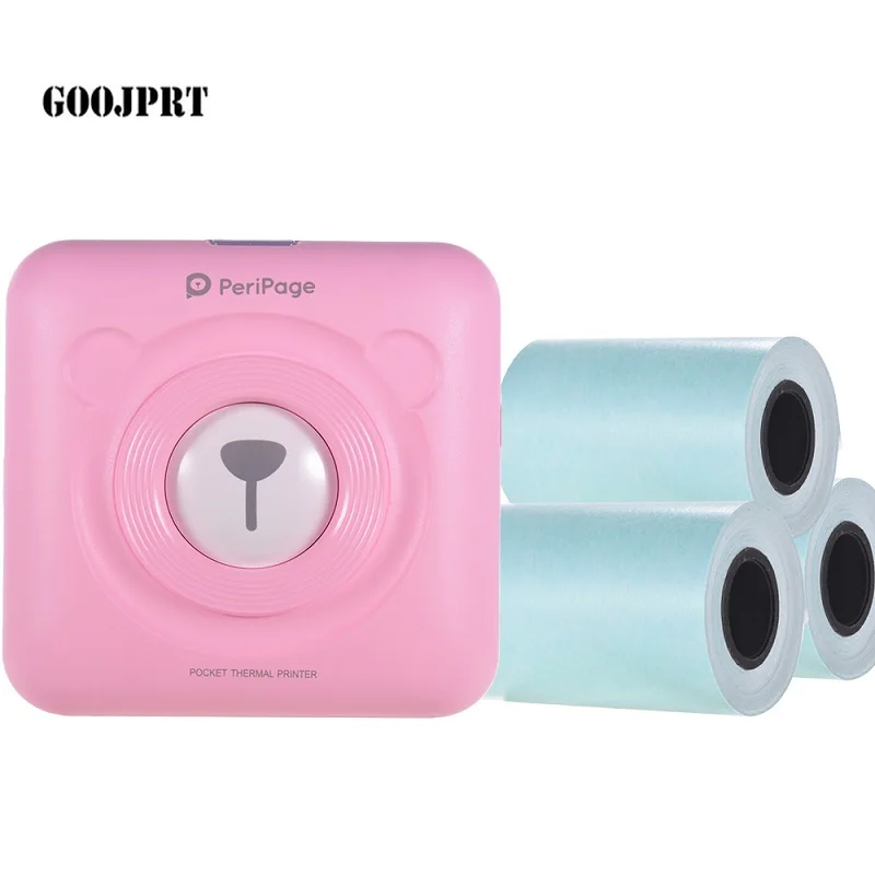 3 rolls paper Мини POS портативный принтер карманный мобильный фото Ptinter термальный Bluetooth 58 мм беспроводной принтер этикеток с самоклеящаяся бумага - Цвет: 3 rolls paper