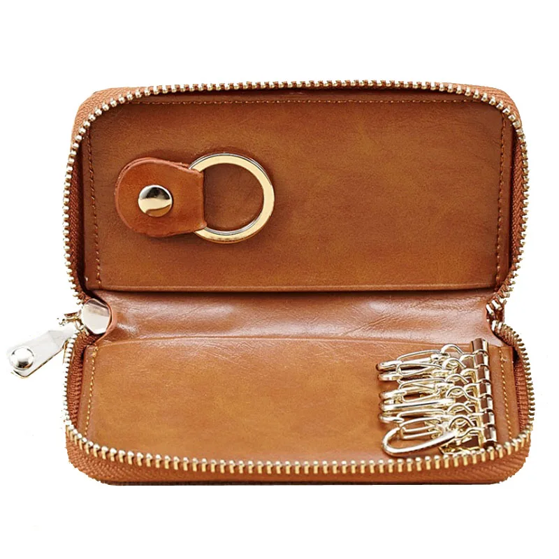 Новинка модная женская сумка для ключей деловая дамская из натуральной вощеной