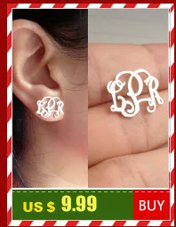 Personalized Jewelry Brincos Boucle d'oreille Gold Stainless Steel Oorbellen Silver Initial Monogram Earrings For Women Men BFF