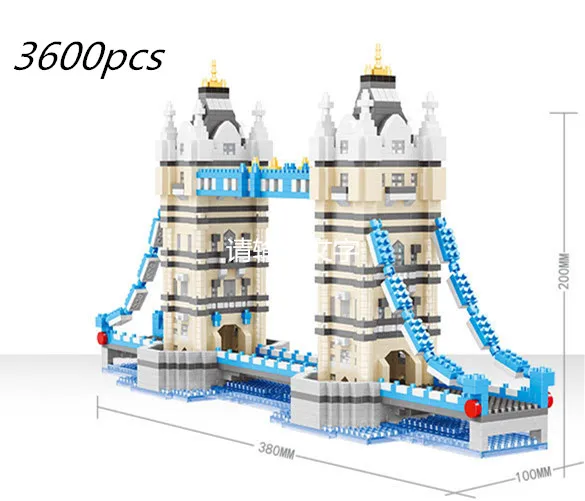 

3600pcs London bridge Figures Building Blocks Compatible all brand Enlighten Bricks Toy For Children