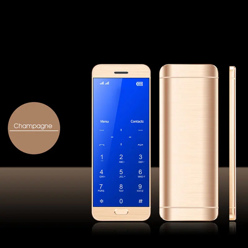 Rose Gold DOITOP Роскошный ультра тонкий сенсорный экран MP3 MP4 музыкальный плеер смартфон двойной sim-слот Bluetooth Dialer карта Мобильный телефон fm-радио - Цвет: Rose Gold
