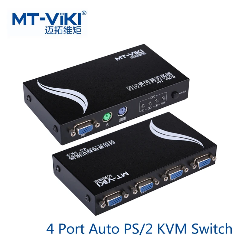 Переключатель MT Viki Hotkey KVM PS/2 4 порта автоматическое сканирование 1920*1440 высокое