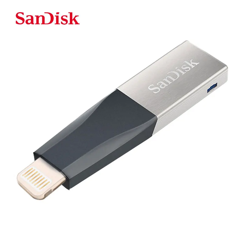

Двойной Флеш-накопитель SanDisk OTG USB3.0, флэш-накопитель 32 Гб 64 ГБ для iPhoneX 7 7 Plus 6 5, флэш-накопитель Lightning на металлический флеш-накопитель, U-диск 128...