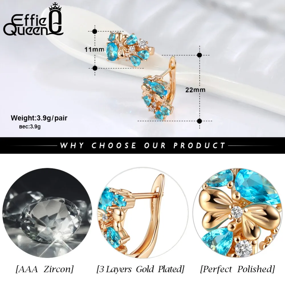 Effie Queen инкрустированные 2019 летние ювелирные изделия из золота Цвет серьги