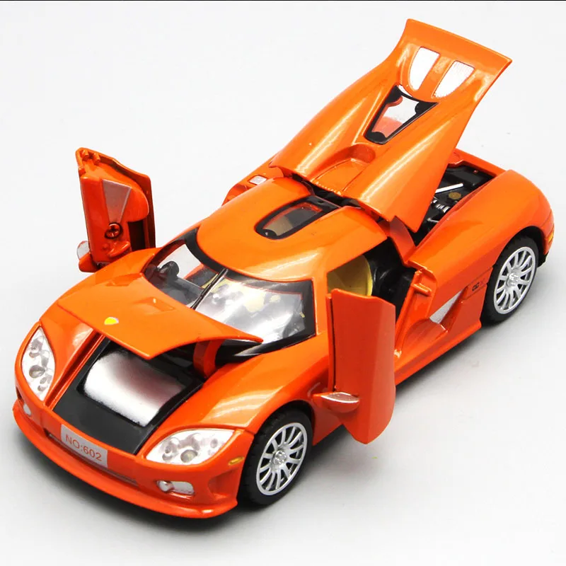 Koenigsegg литья под давлением модель металлическая игрушка, сплав автомобиль как коллекция подарок с функциями - Цвет: Оранжевый