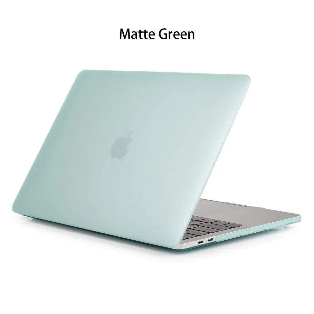 Matte Green Кристальный \ Матовый Прозрачный чехол для Apple Macbook Air Pro retina 11 12 13 15 сумка для ноутбука для Macbook New Air 13 A1932 чехол-крышка - Цвет: Matte Green