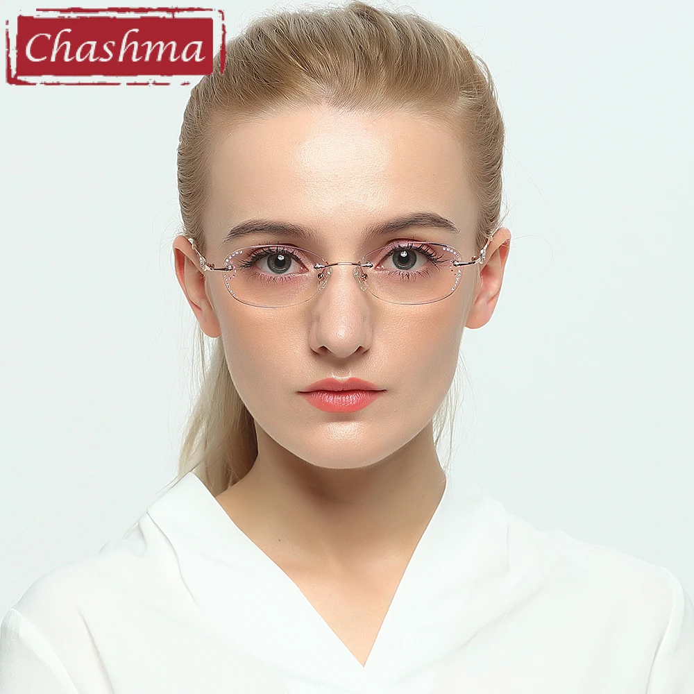 Бренд Chashma, Женская оправа, градусов, очки, прозрачные очки, для женщин, Алмазный оттенок, линзы для леди