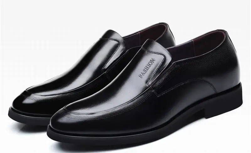 Мужские туфли Cyabmoz из натуральной кожи увеличивающие рост незаметно 7 см для