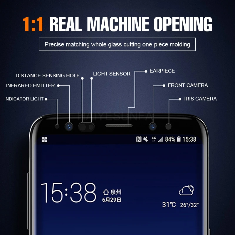30D закаленное стекло для Samsung Galaxy S8 S9 S10e Plus Защита экрана Note 8 9 S10 полное покрытие
