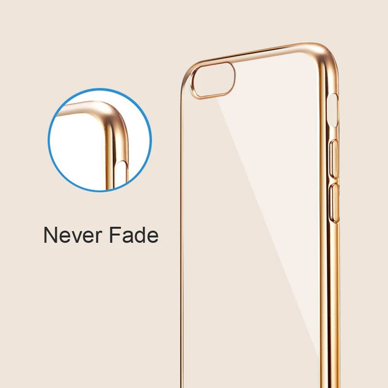 Ультра тонкий прозрачный розовый чехол из розового золота для iphone 6 s защитный