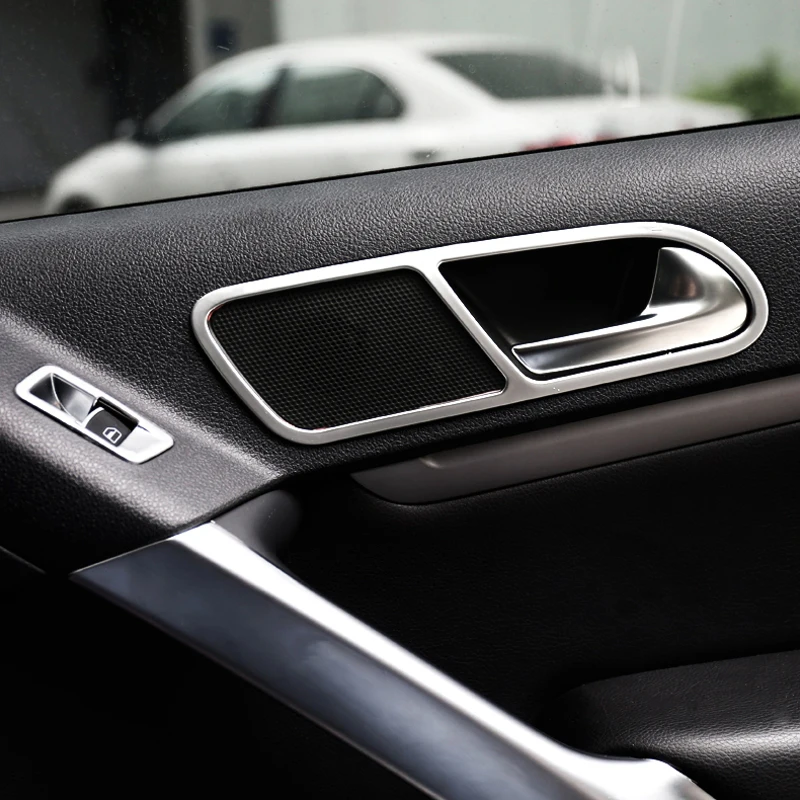 Автомобильные аксессуары, которые подходят для vw Tiguan 2010 2011 2012 2013 нержавеющая сталь накладка на внутреннюю дверную ручку Отделка наклейки