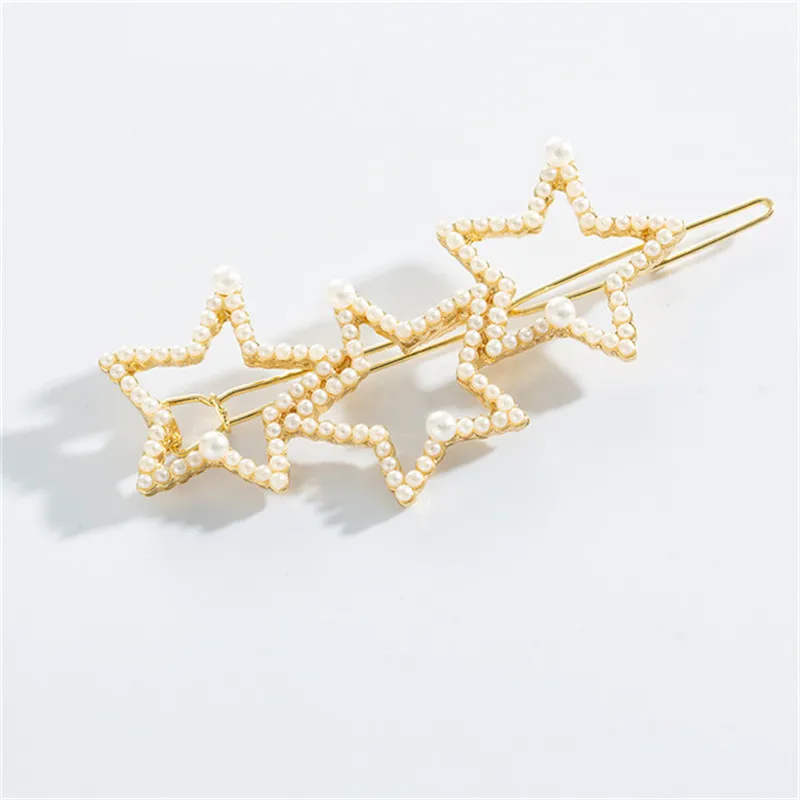 Корейские заколки для волос с имитацией жемчуга геометрические полые