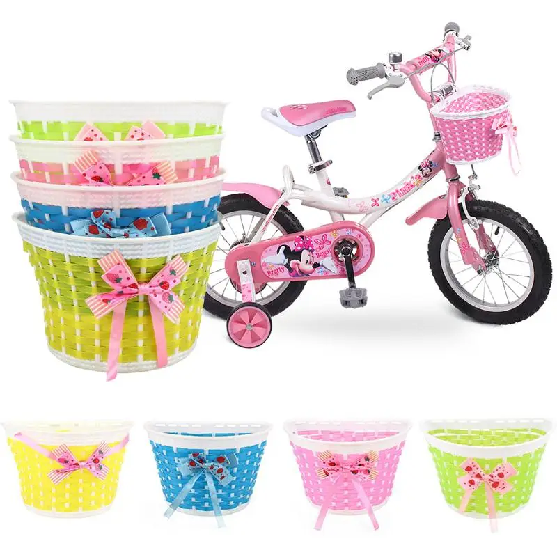 Outdoor Bicycle Bags Panniers Bowknot Front Basket Cycle Shopping Stabilizers For Children Kids Girl | Спорт и развлечения