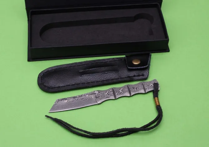 Коллекция маленький охотничий нож Дамасские фиксированные ножи спасательный