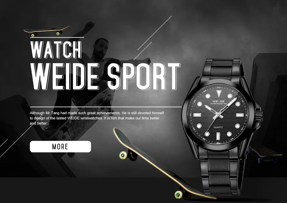 WEIDE Брендовые мужские часы Роскошные Спортивные кварцевые 30 м водонепроницаемые мужские часы браслет из нержавеющей стали наручные часы Relojes Прямая поставка