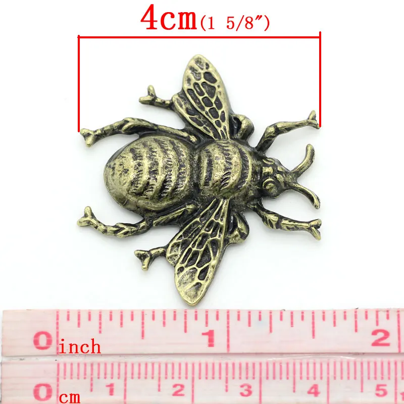 8seasons фурнитура для украшений Bee античная бронза 4x3 7 см 5 шт. (B25836) | Украшения и
