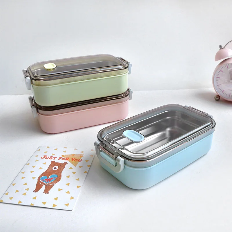High Quality 304 Stainless Steel Bento Boxes Portable Lunch Box for Kids Adult Leak Proof Food Container Dinner Breakfast | Дом и сад