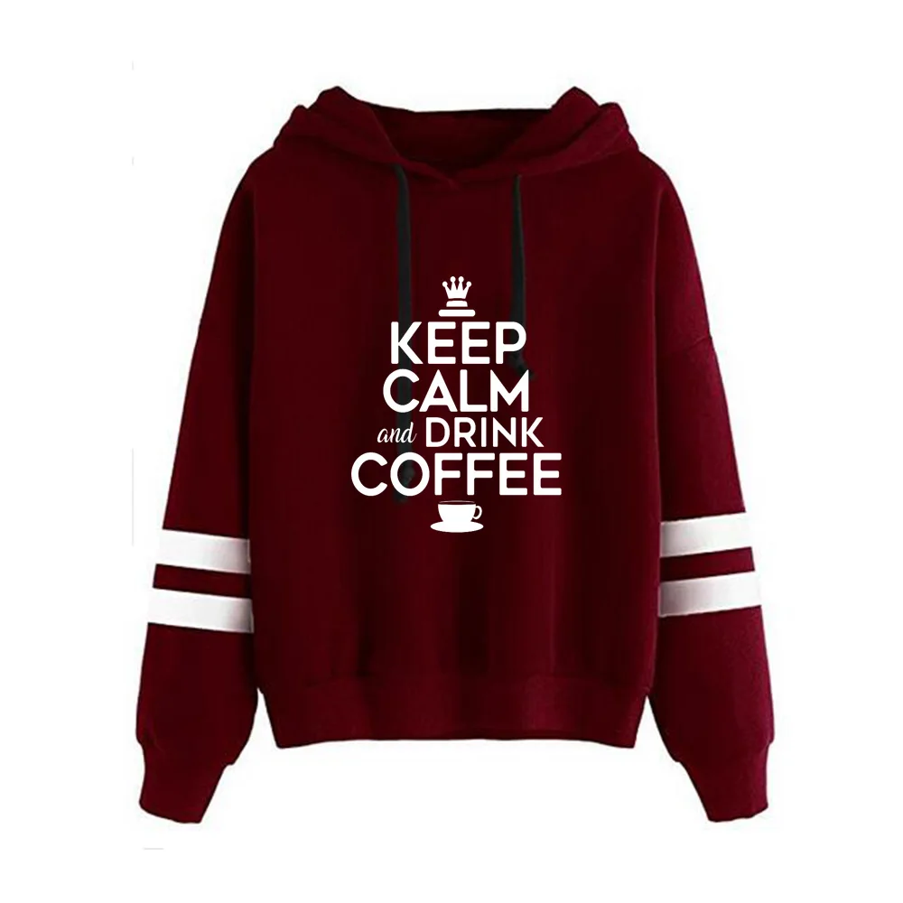 Gresanhevic New Keep Calm And Drink Coffee Womens Fashion Sweatshirt Long Sleeve Sweater Hoodie | Женская одежда