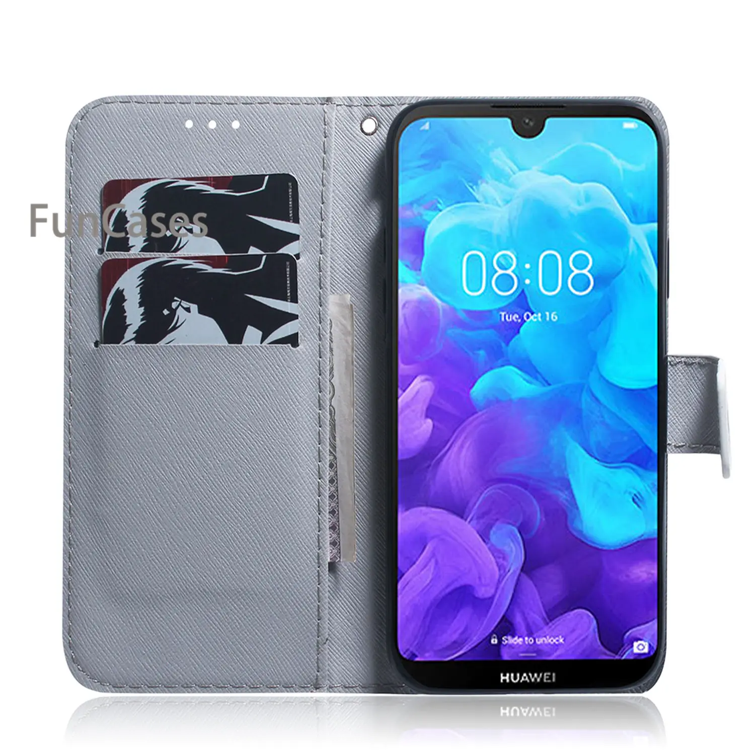 Флип-Чехлы из искусственной кожи для телефона чехол huawei Y7 Prime 2019 чехол-бумажник