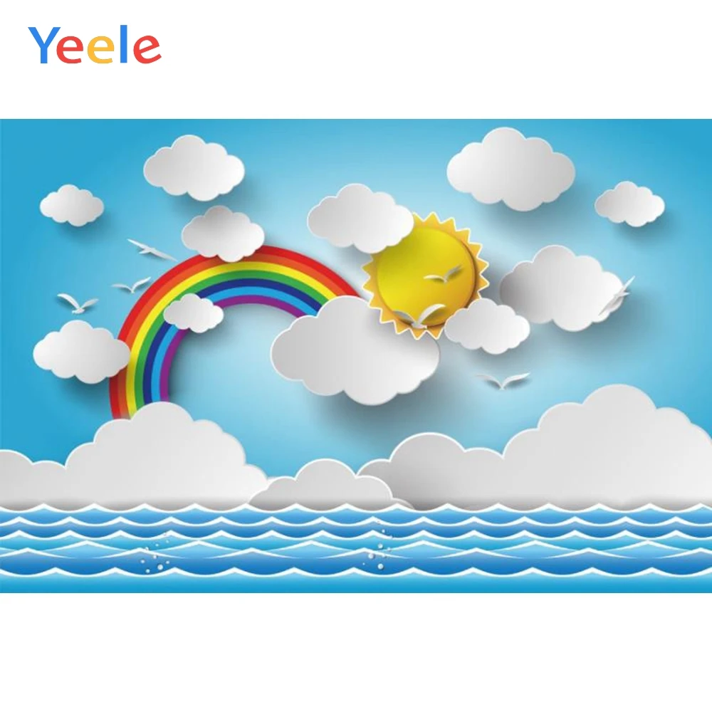 Yeele Мультяшные Радужные облака солнце фоны для детской фотосъемки