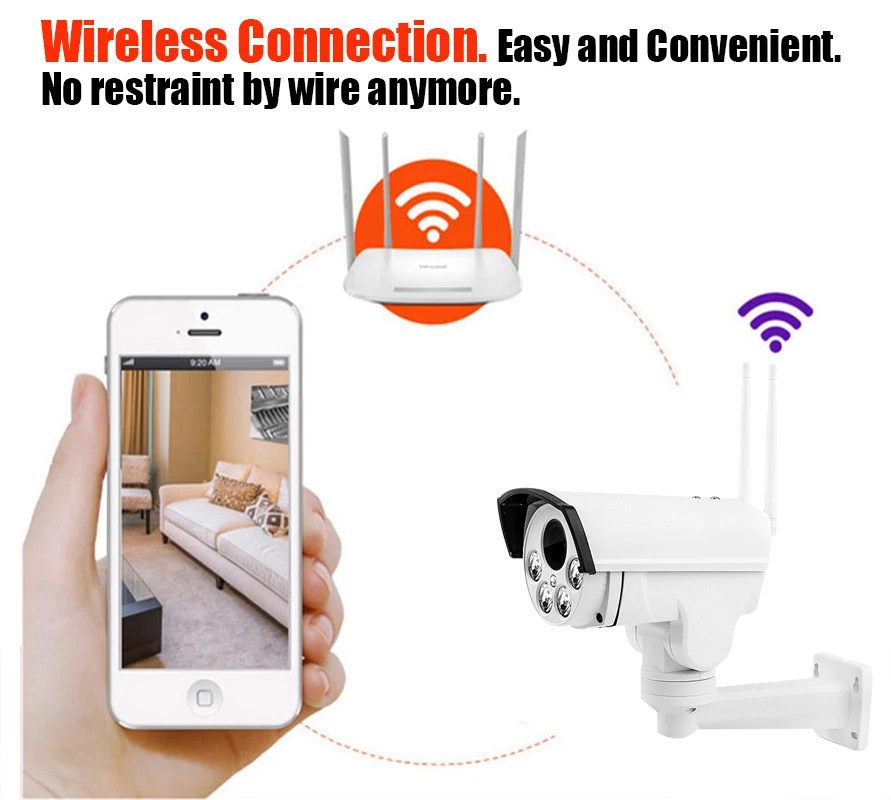 Беспроводная ip-камера видеонаблюдения 960 P 4X оптический зум Wifi камера IP66